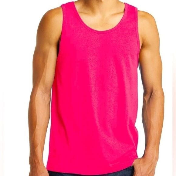 New ID IDEOLOGY Men's Birdseye Training Tank firey pink Medium - Picture 1 of 5